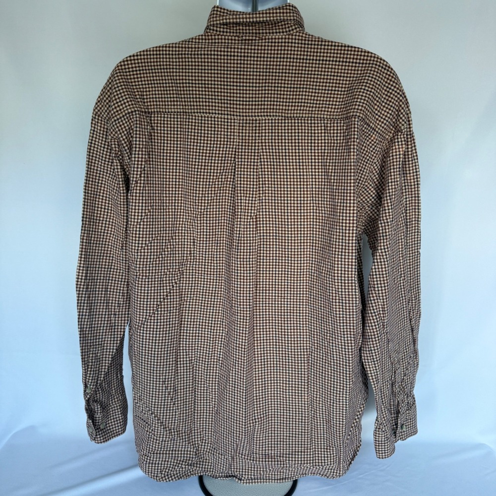 Timberland Mens Brown Gingham Check Long Sleeve Button Down Shirt XL - Picture 4 of 10